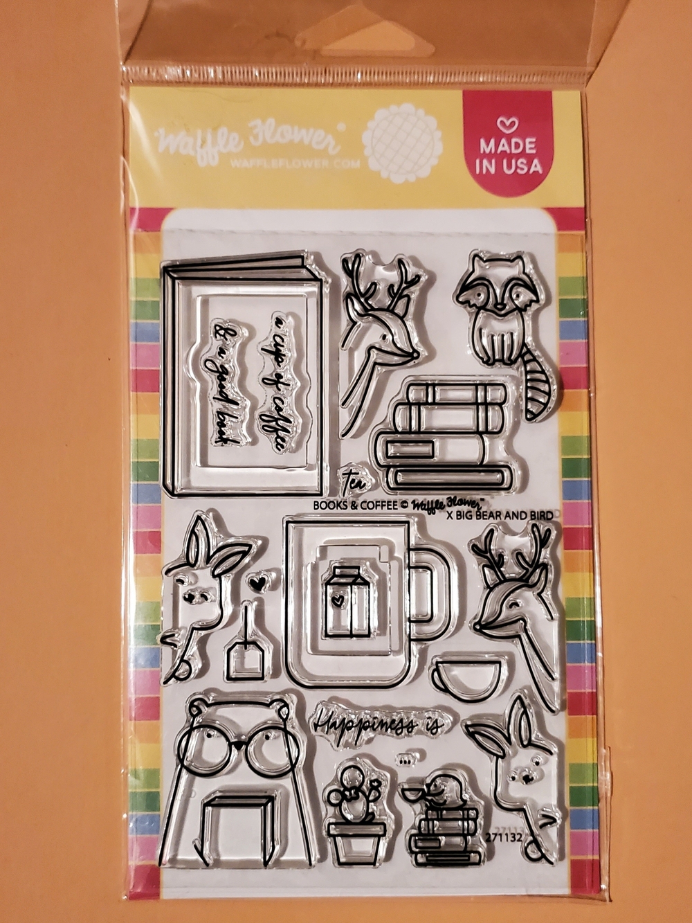 Waffle Flower Books & Coffee Clear Stamp Set 271132 Big Bear & Bird Card Making
